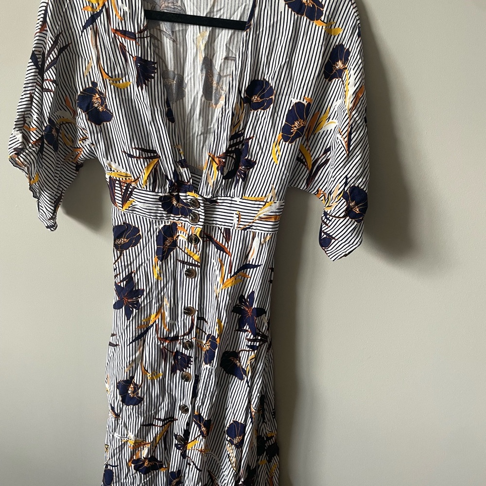 Floral Striped Women's Dress